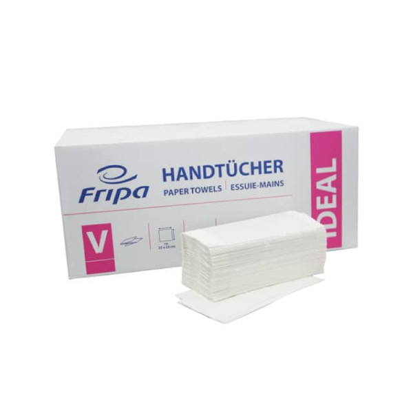 Papierhandtücher 1-lagig V-Falz 25 x 23cm hochweiß