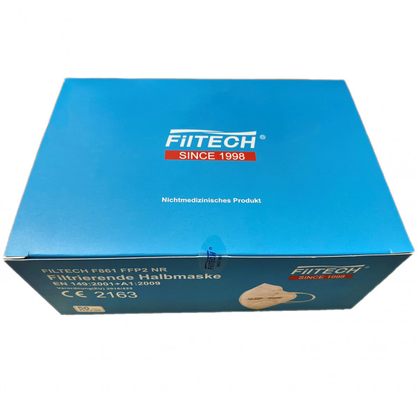 Filtech FFP2 Maske - 1er verpackt - CE 2163 (in 50er Box)