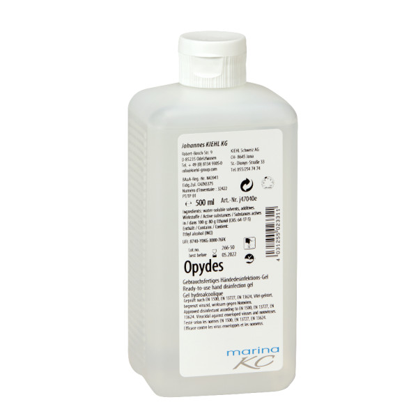 Opydes 500 ml Gebrauchsfertiges Händedesinfektions-Gel (VAH-gelistet)