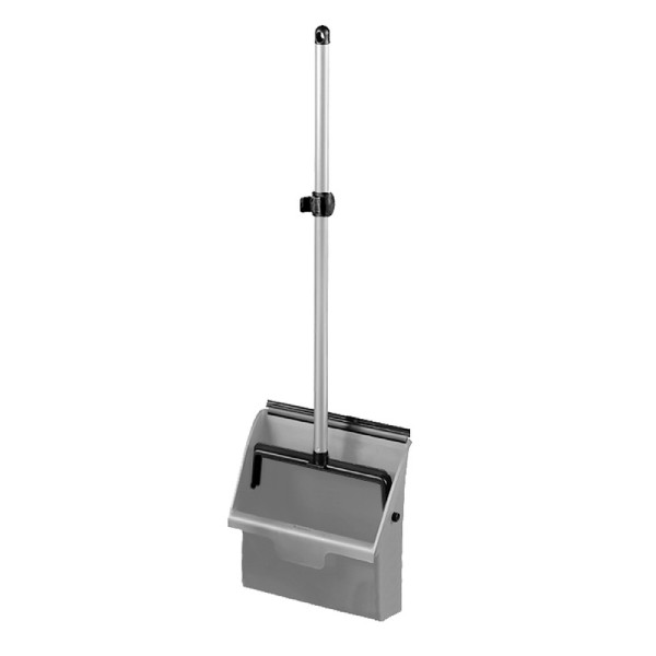 Standschaufel Clip grau Kehrschaufel mit Alustiel und Stielhalter
