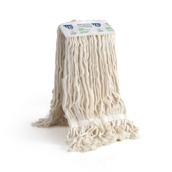 Nasswischmop 400g Ecolabel mit Band mit 8 cm Mittelband und Fransenband