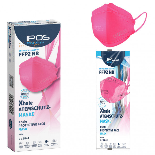 IPOS-FFP2 Xhale Masken PINK einzelverpackt (10er Box)