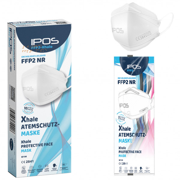 IPOS-FFP2 Xhale Masken WEISS einzelverpackt (10er Box)