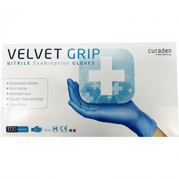 Curaden Velvet Grip Nitril Handschuhe - blau